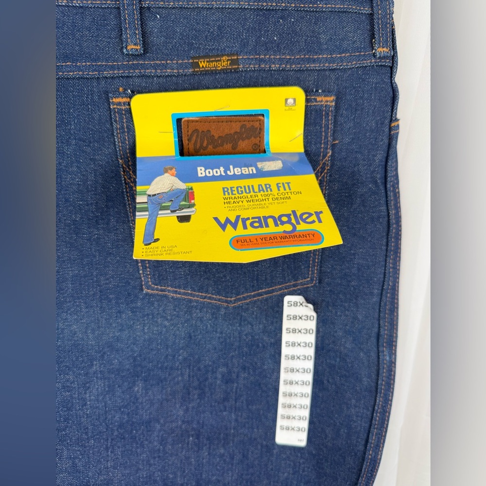Vintage Wrangler USA Boot Jeans 58x30 Deadstock NWT Cowboy Western Denim 80s